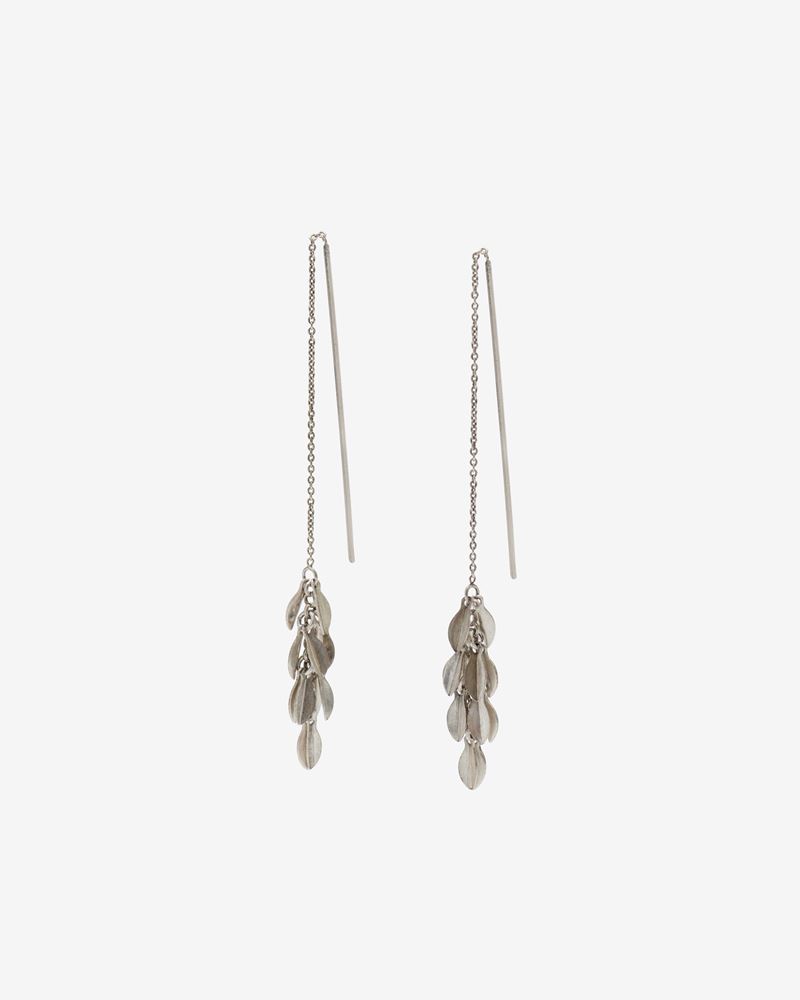 METAL SHINY LEAF EARRINGS